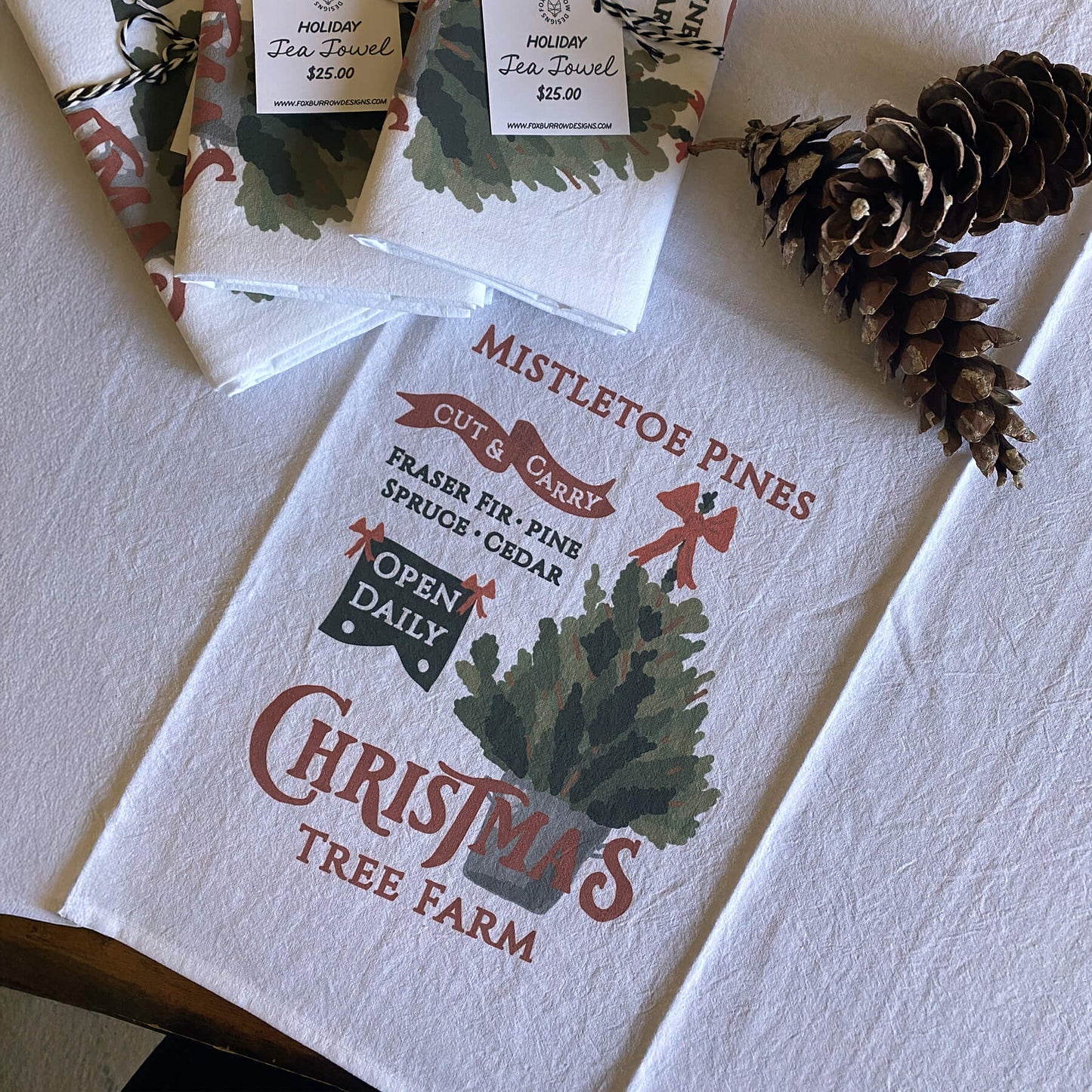 Christmas Tree Farm Tea Towel