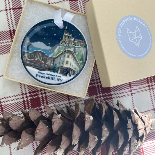 Peekskill Snowglobe Holiday Ornament
