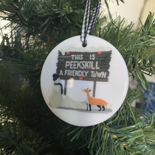 Peekskill Friendly Town Sign Holiday Ornament