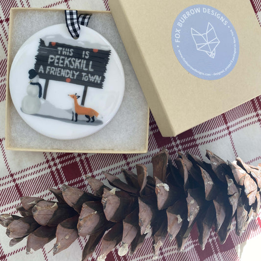 Peekskill Friendly Town Sign Holiday Ornament