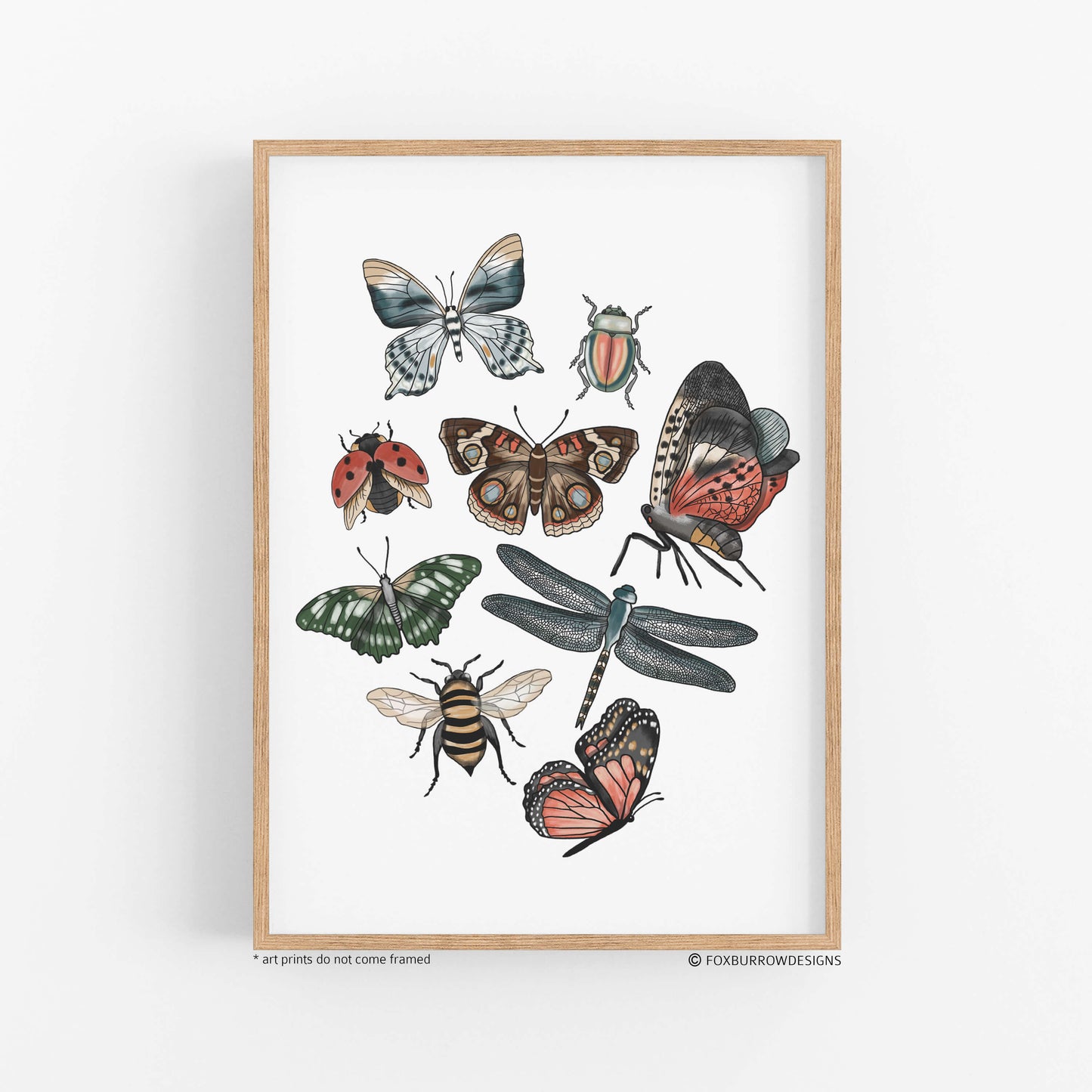 Bugs & Butterflies Art Print