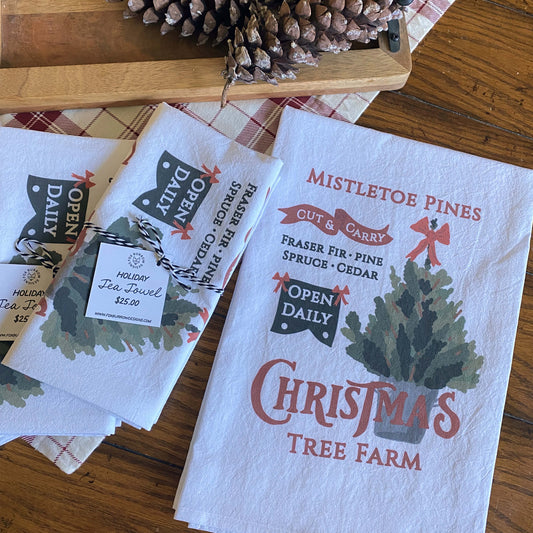 Christmas Tree Farm Tea Towel