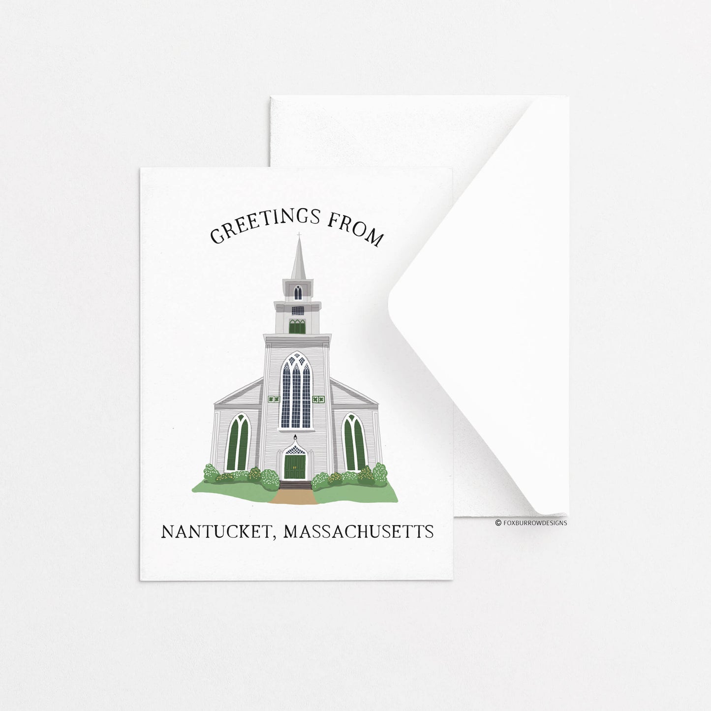 Nantucket Church Greeting Card