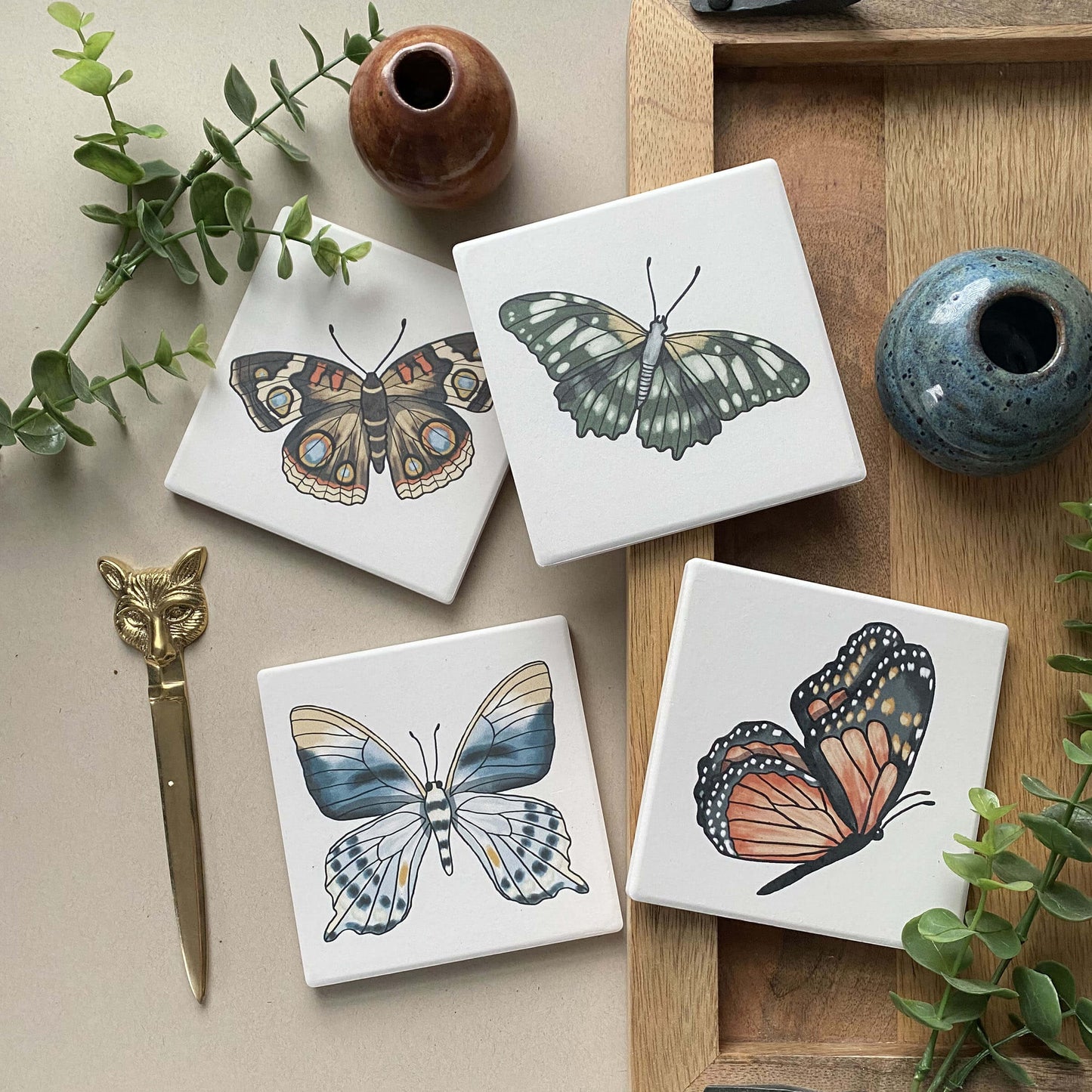 Butterfly Coasters Set of 4