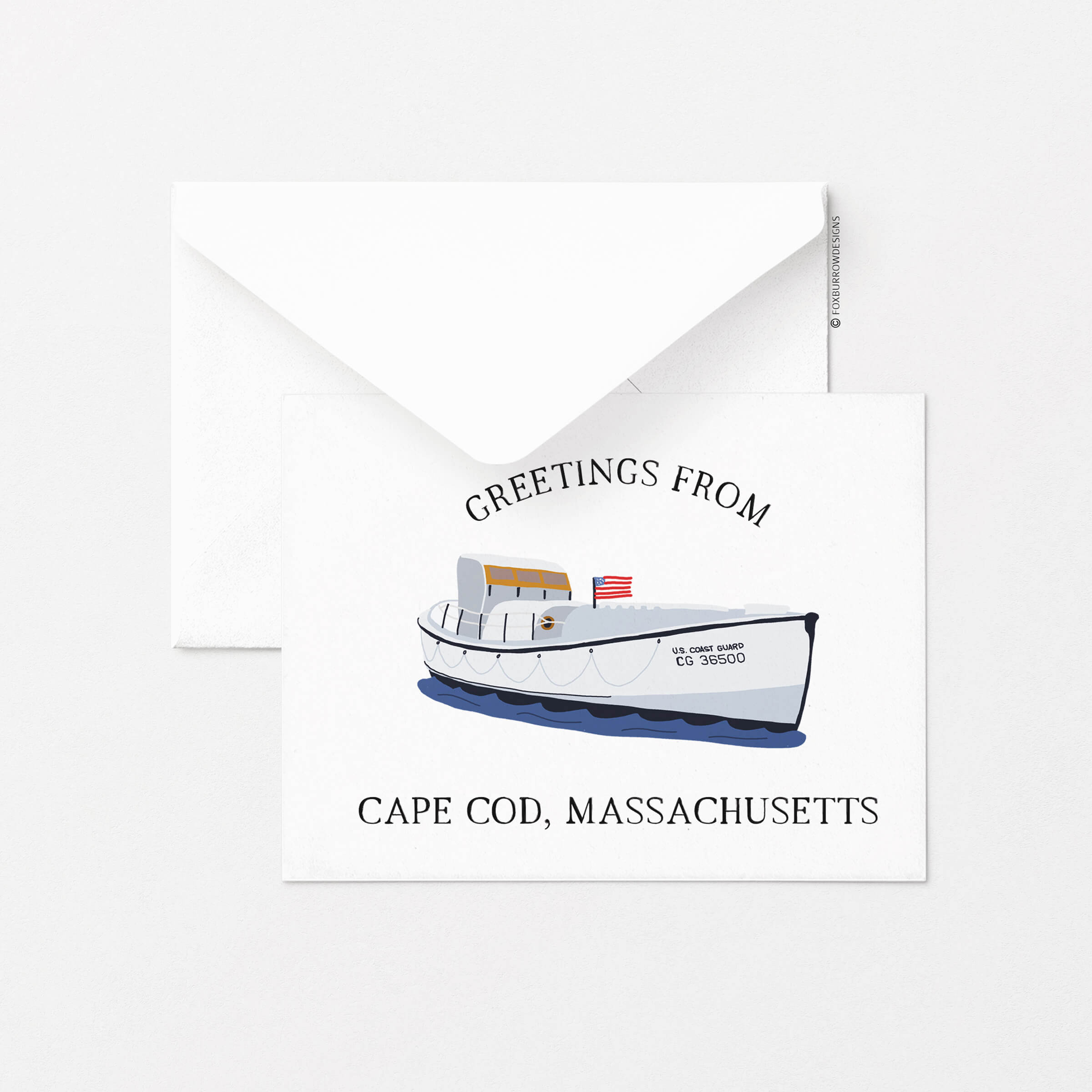 Cape Cod Coast Guard Greeting Card – Fox Burrow Designs