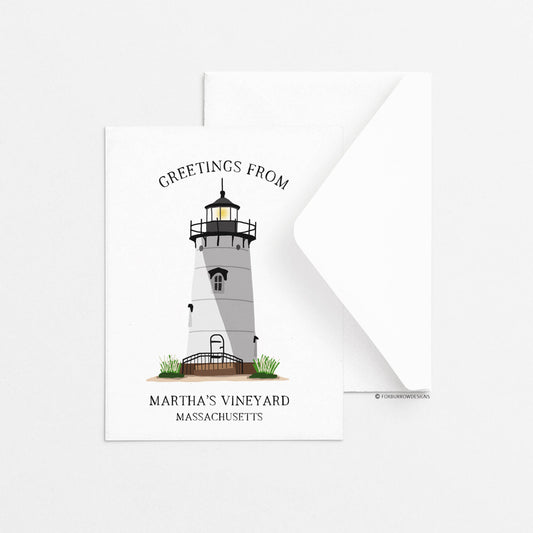 Martha's Vineyard Edgartown Lighthouse Greeting Card