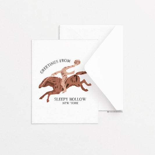 Sleepy Hollow Greeting Card - Horseman Statue