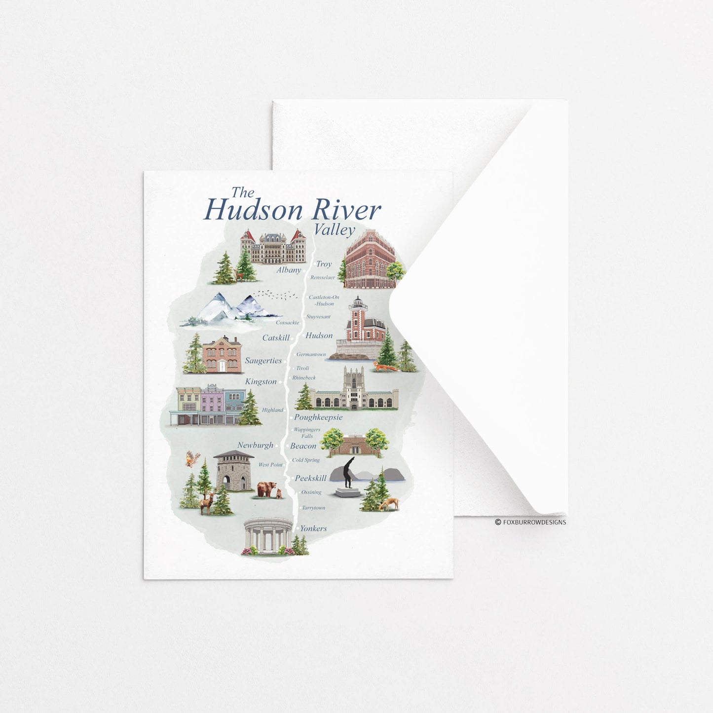 Hudson Valley Map Greeting Card