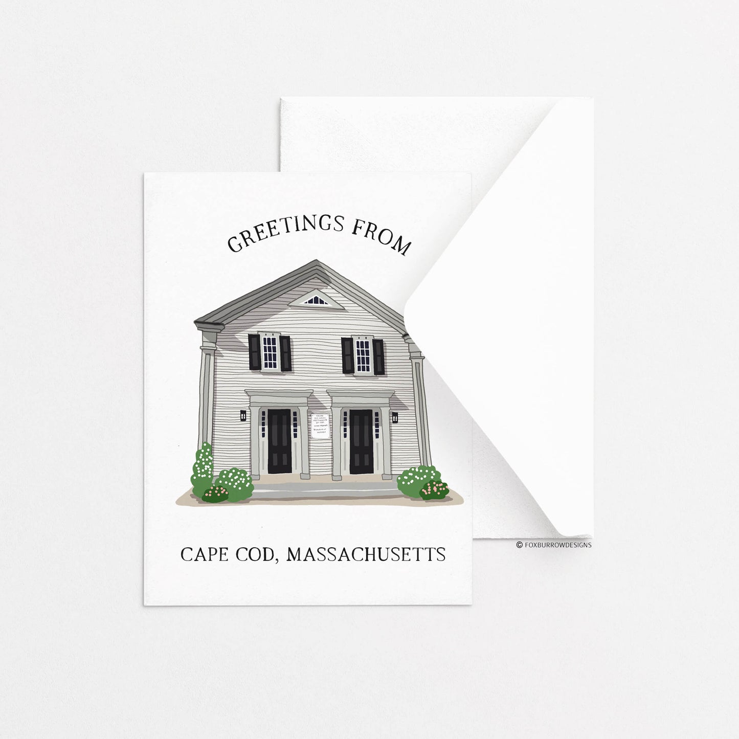 Cape Cod Indian Meeting House Greeting Card