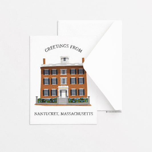 Nantucket Jared Coffin House Greeting Card