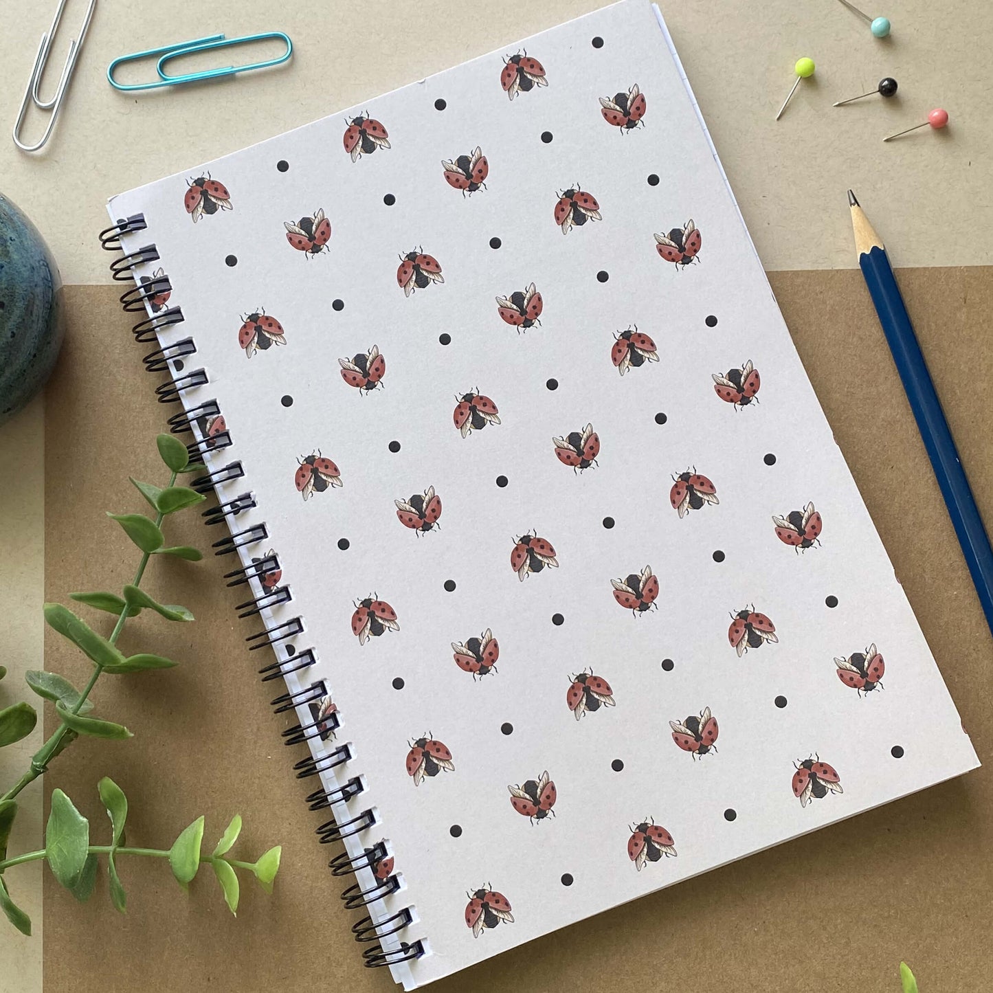 Ladybug Spiral Lined Notebook