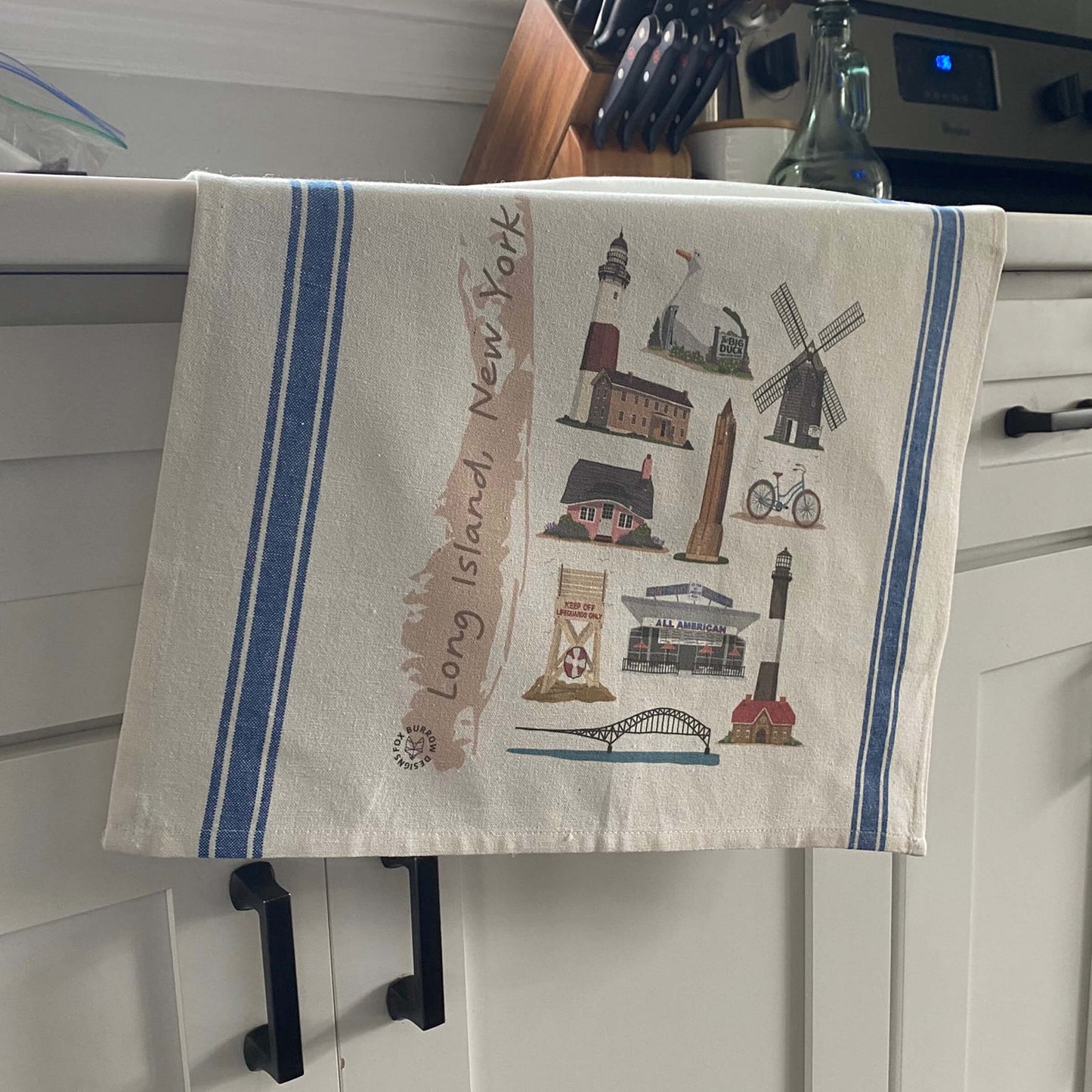 Long Island Landmarks Tea Towel