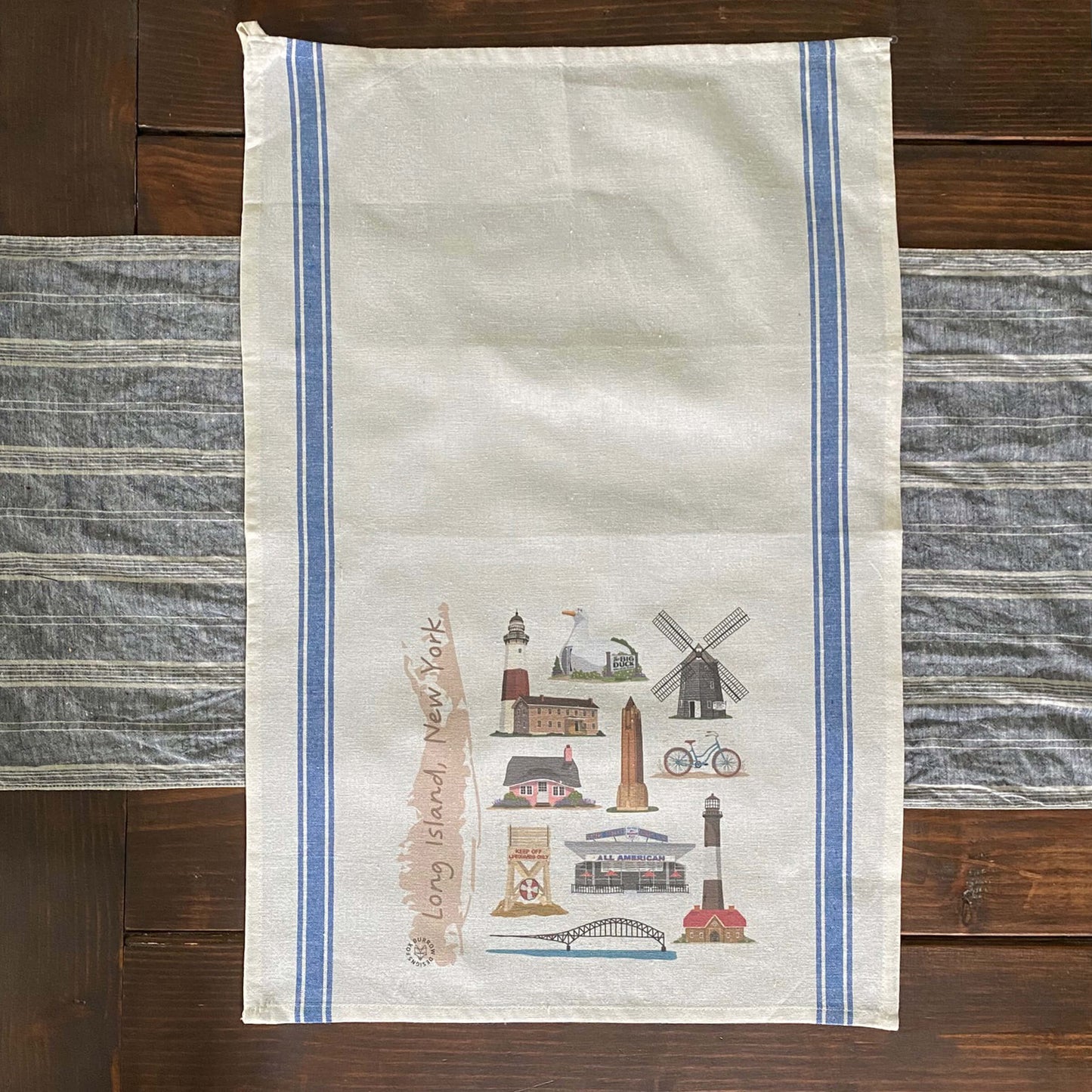 Long Island Landmarks Tea Towel