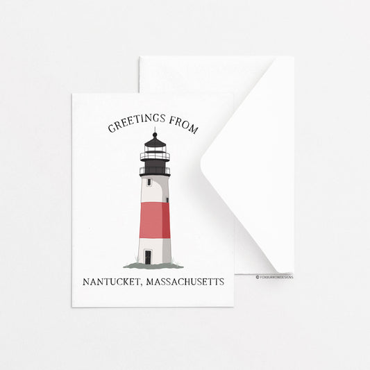 Nantucket Sankaty Lighthouse Greeting Card