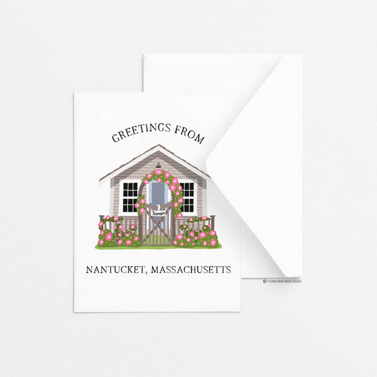 Nantucket Sconset Greeting Card