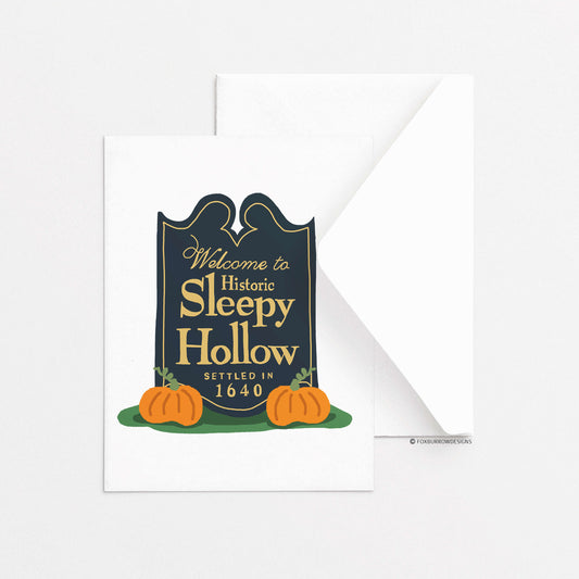 Sleepy Hollow Greeting Card - Welcome Sign