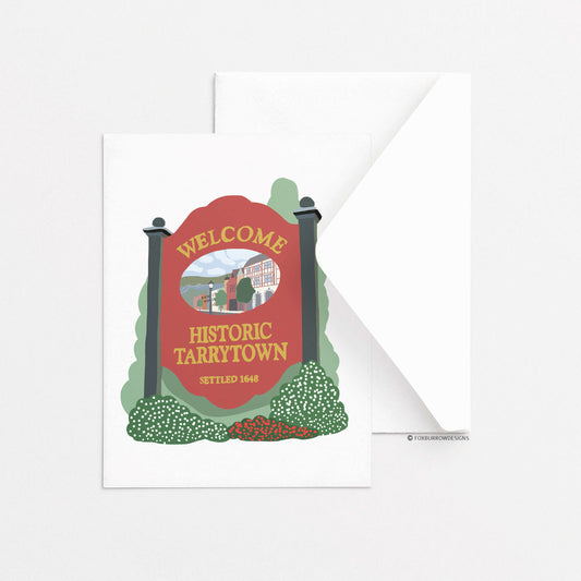 Tarrytown Greeting Card - Tarrytown Town Sign
