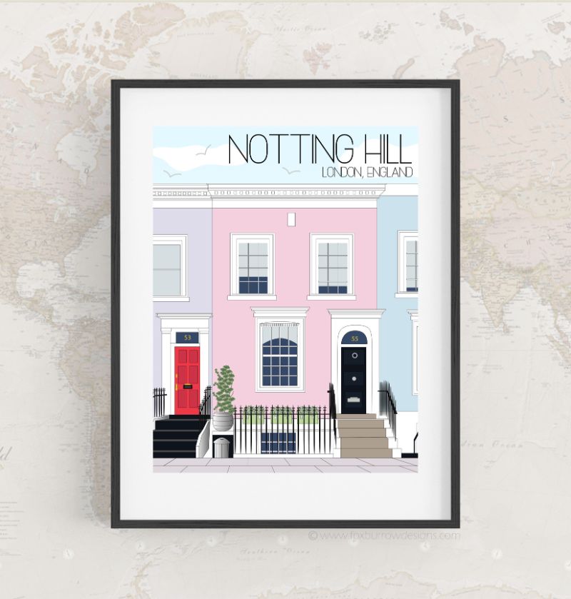 Travel Art Print - Notting Hill -