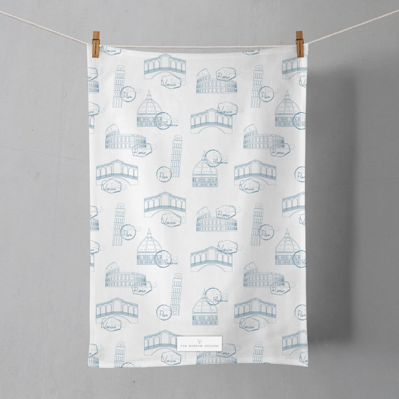 Download Tea Towel Set Of Two Venice Fox Burrow Designs