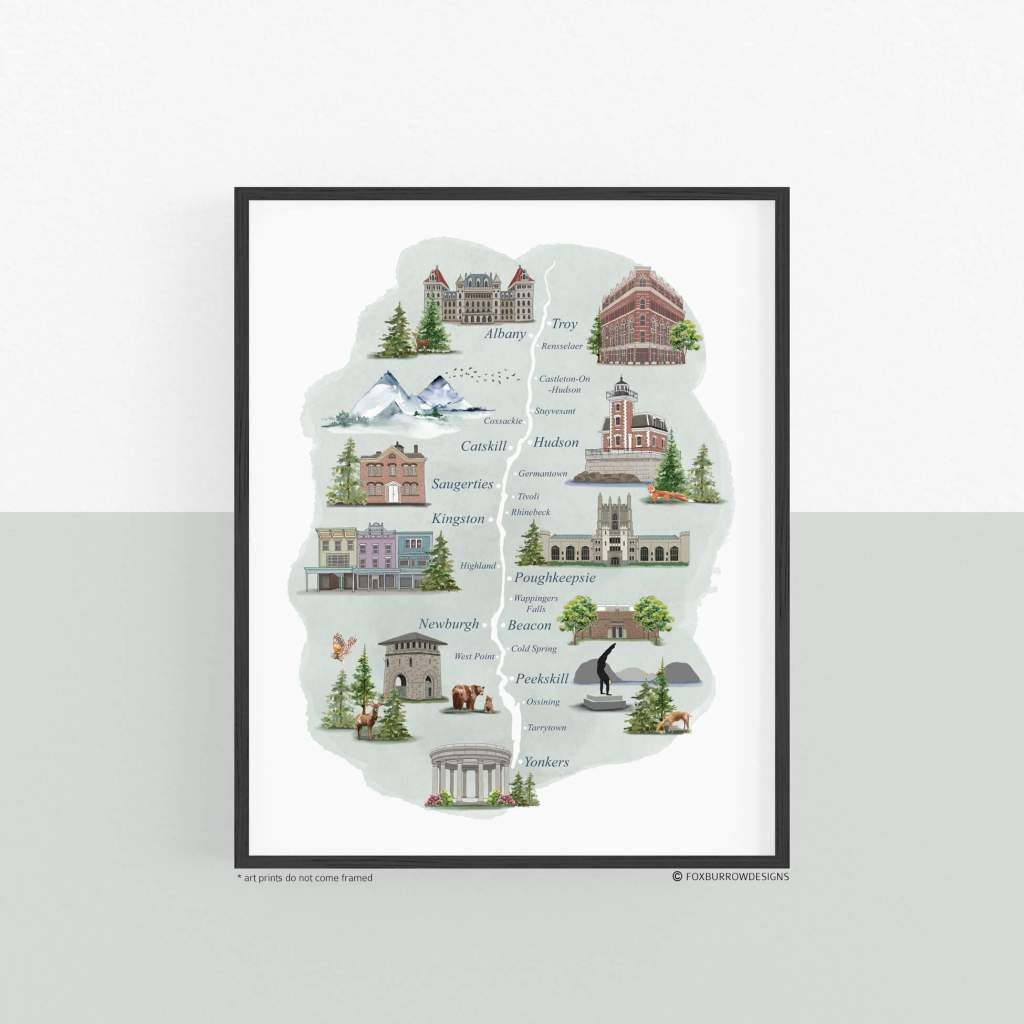 hudson valley map poster