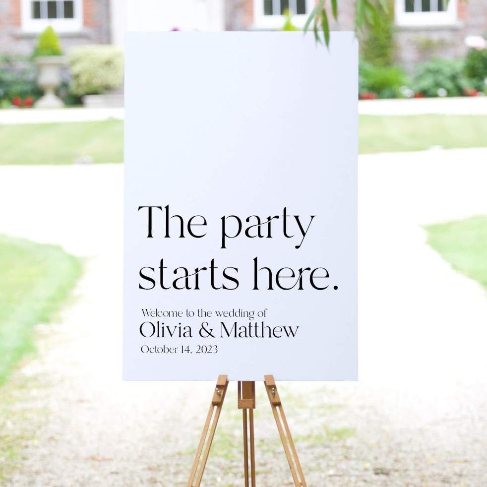 minimalist wedding sign